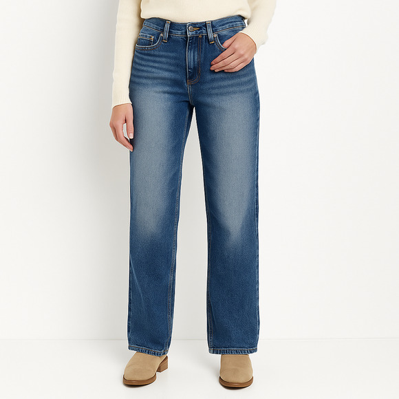 Lee Dungarees Women Jeans 26x28 Relaxed Bootcut Western Cowboy Style Faded Denim - Picture 1 of 10